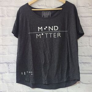Two Blind Brothers Mind Over Matter T-shirt Tee Women's XXL Charcoal Braille